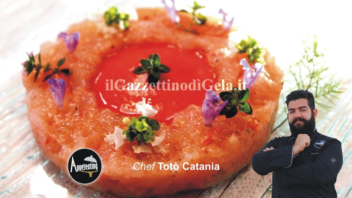 Tartare di gambero e gazpacho di ciliegie - 