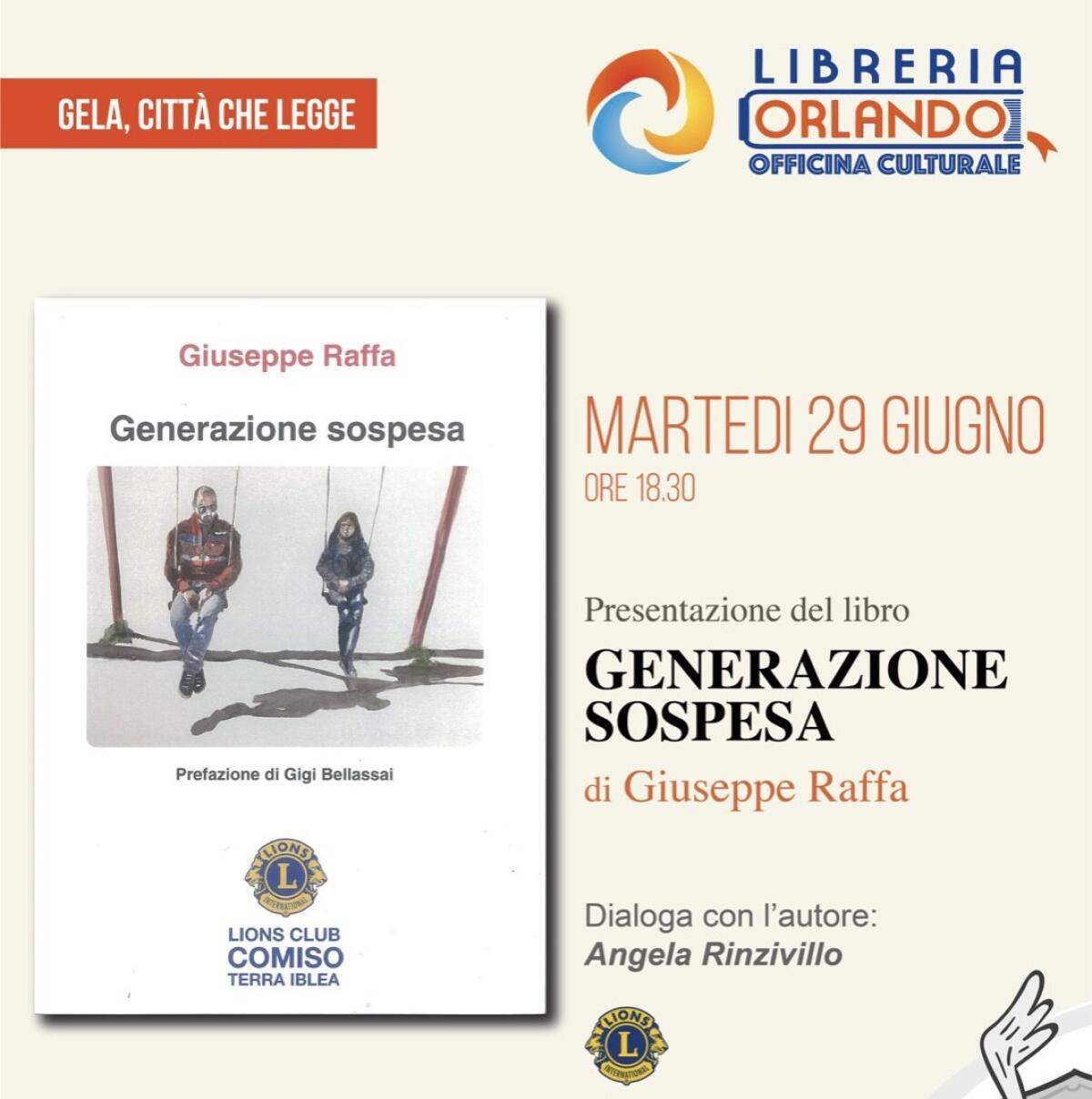 “Generazione sospesa”. Il libro di Giuseppe Raffa sarà presentato a Gela -
