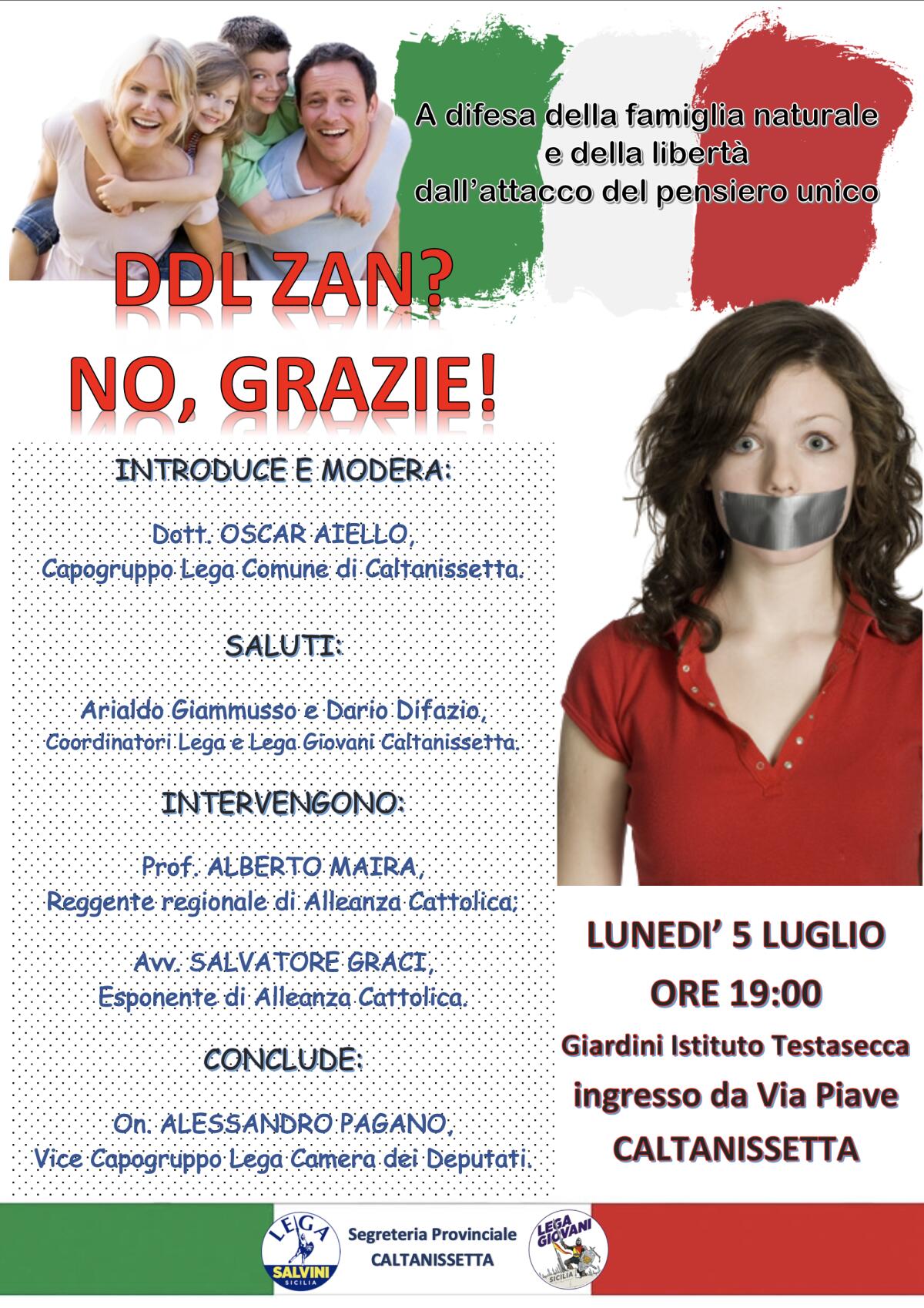 La Lega organizza un incontro sul DDL Zan -