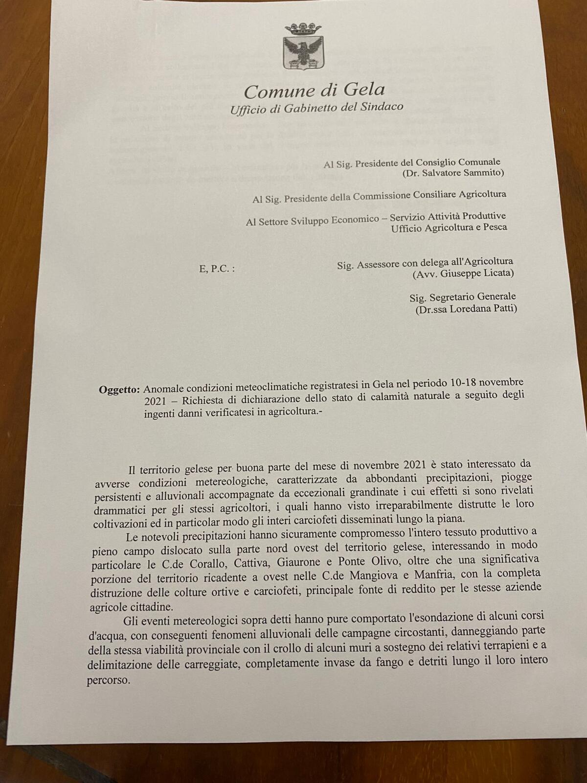 Calamità per il raccolto e per le strade di campagna - 