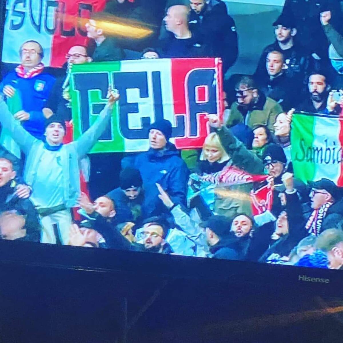Gela presente a Belfast a tifare Italia - 