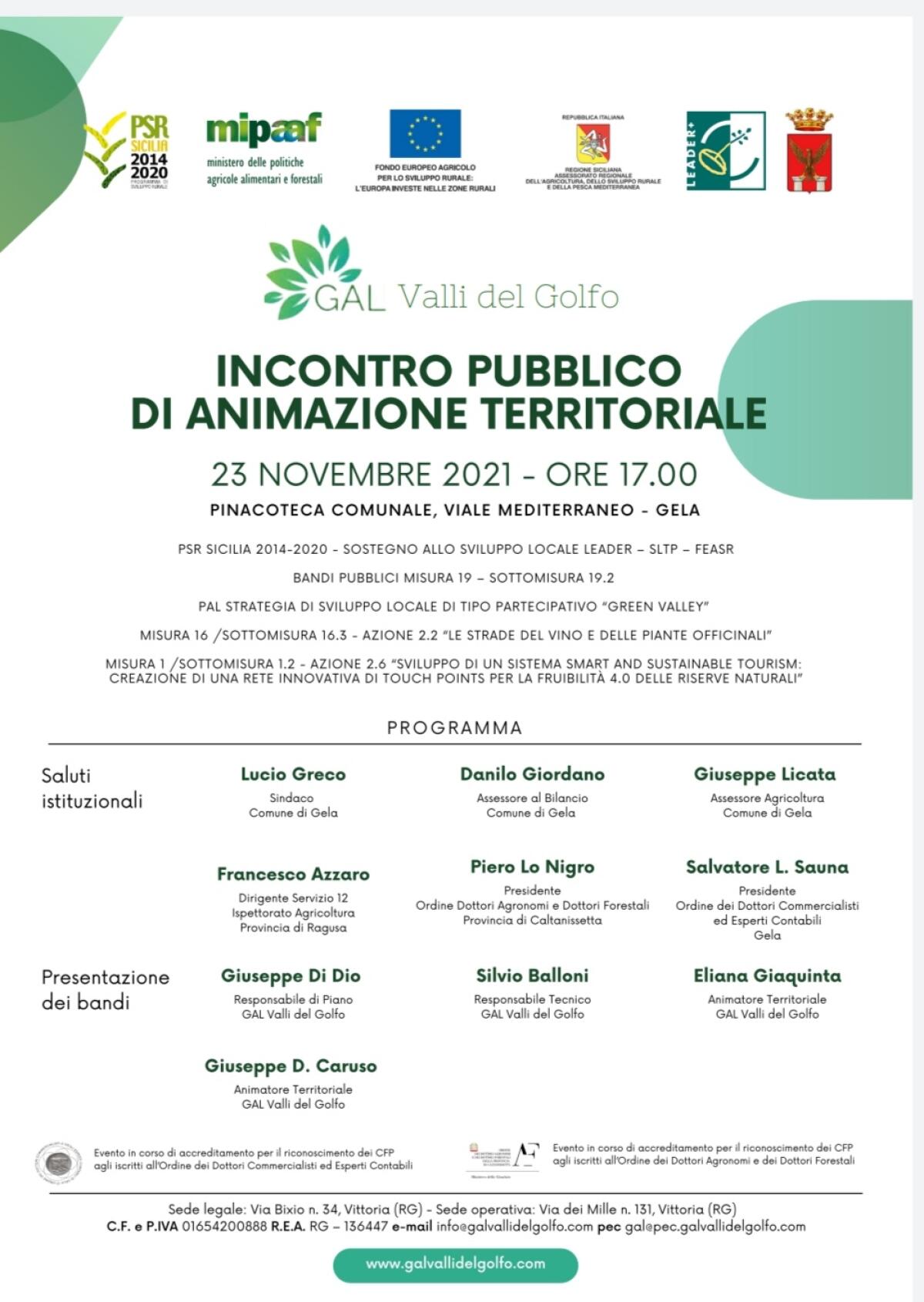 Incontro di animazione territoriale oggi - 