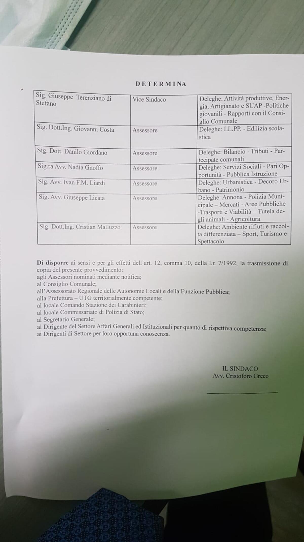 Pronte deleghe per la Giunta - 