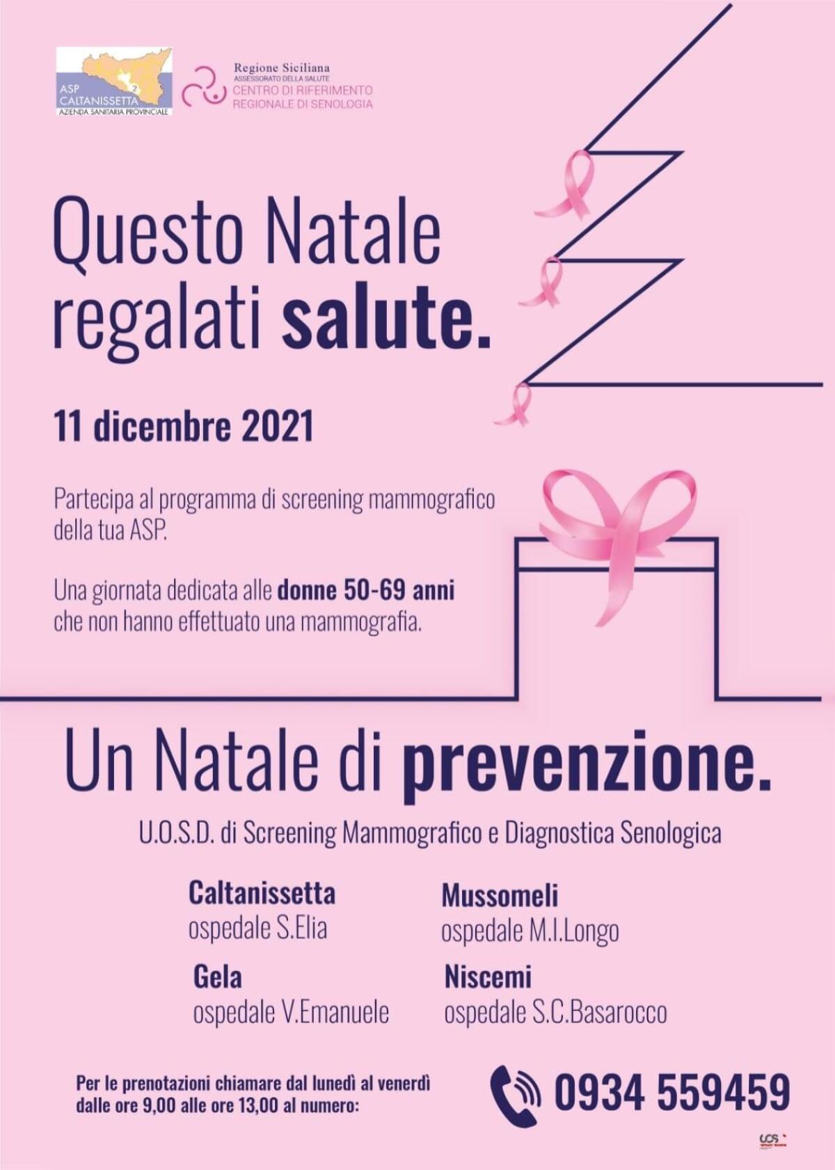Strenna natalizia per le donne di Niscemi: la prevenzione -