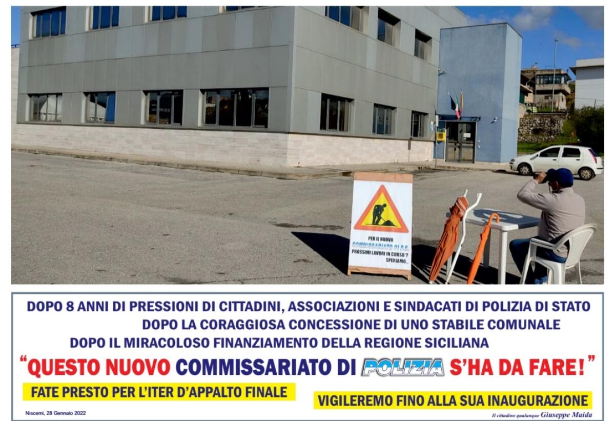 Maida e Ristagno in tenda per il nuovo Commissariato di Niscemi - 