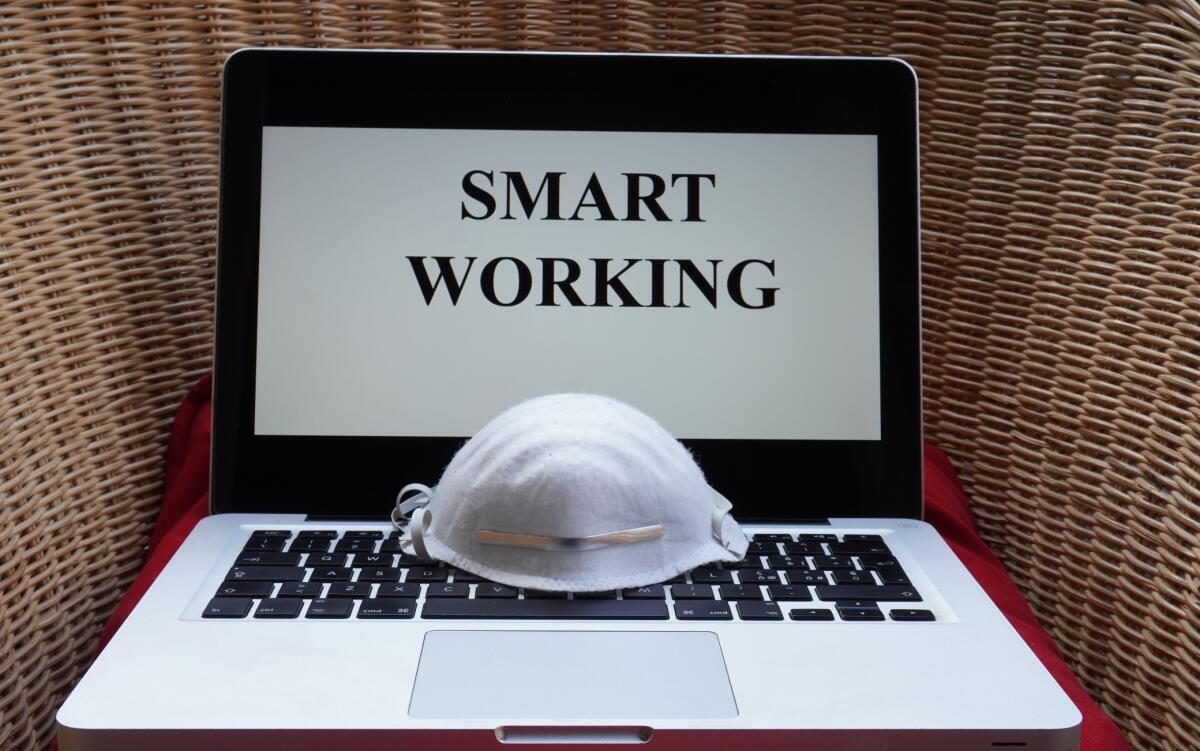 Smart working alla Regione, Siad-Csa-Cisal scrivono ai Dirigenti - Europa, Italia,Milano - Emergenza n-cov19 Coronavirus - Uomo di 40 anni in quarantena con mascherina lavora da casa - Smart working per lavoratori
