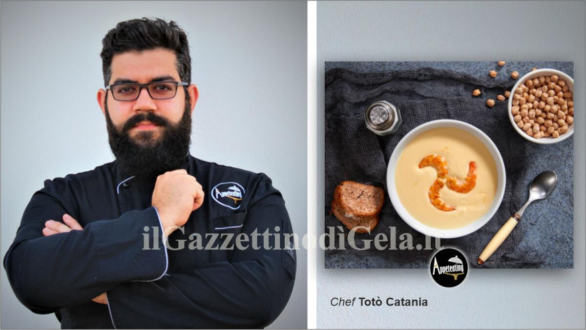 Crema di ceci e gamberi -