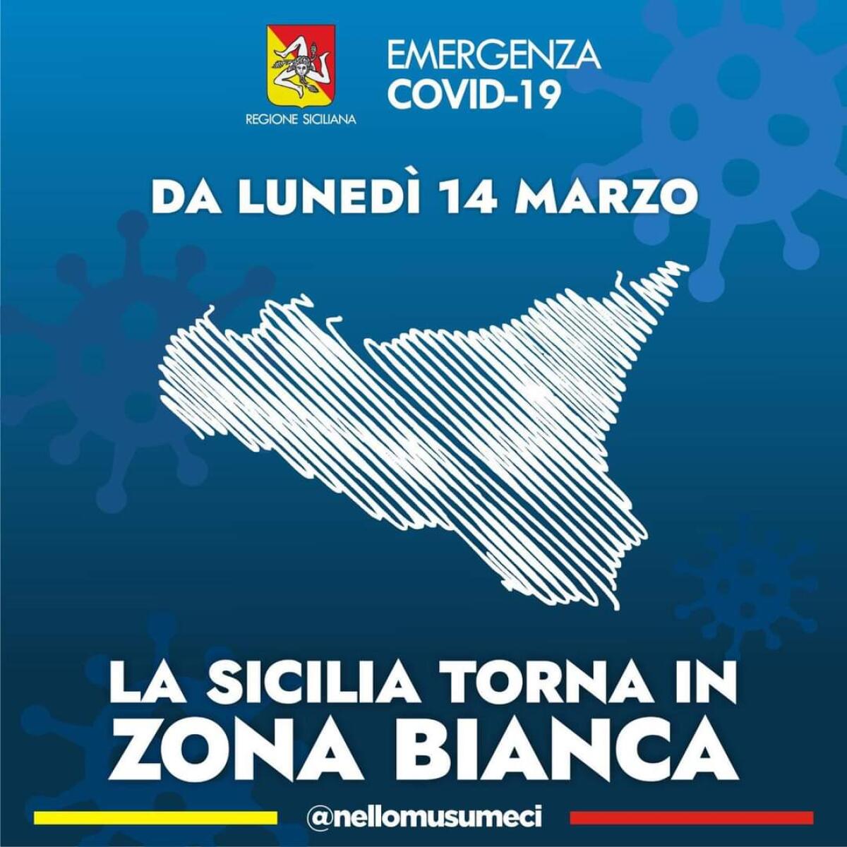 Da lunedì la Sicilia torna in zona bianca - 
