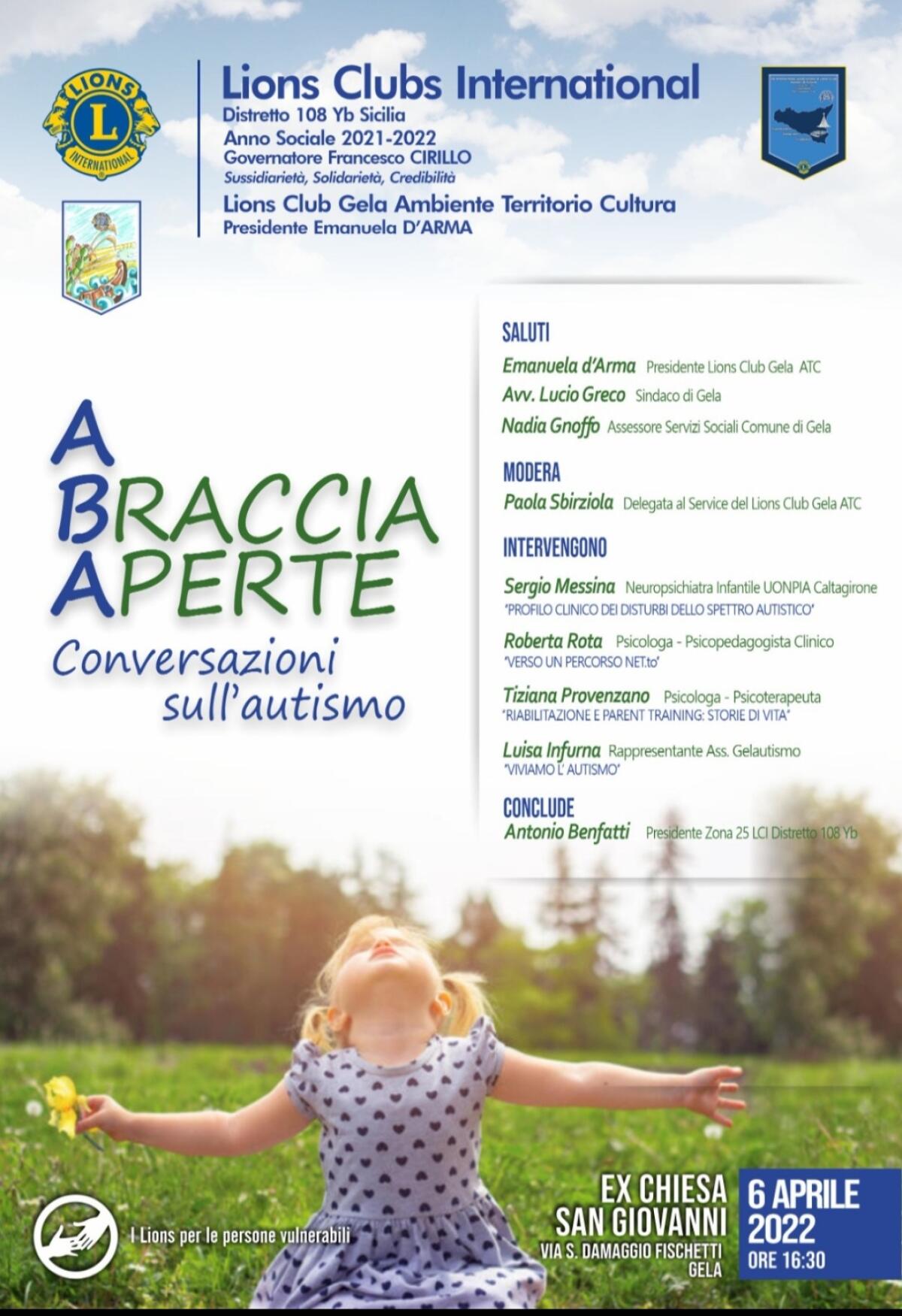 Il Lions ambiente territorio e cultura propone conversazioni sull'autismo - 