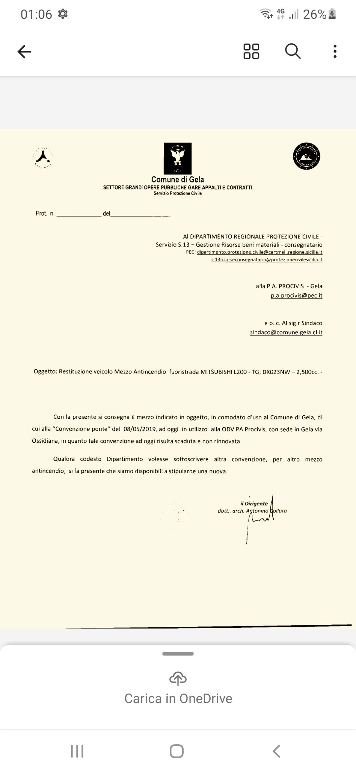 La Regione si attrezza per la campagna anticendi e a Gela si restituisce il mezzo specializzato - 