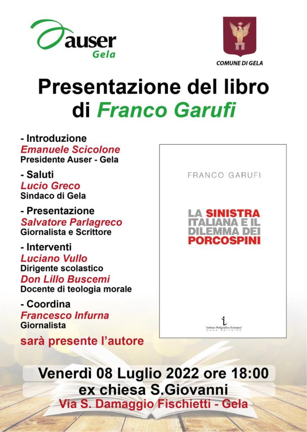 "La sinistra italiana e il dilemma dei porcospini": il libro verrà presentato l'8 luglio dall'Auser - 