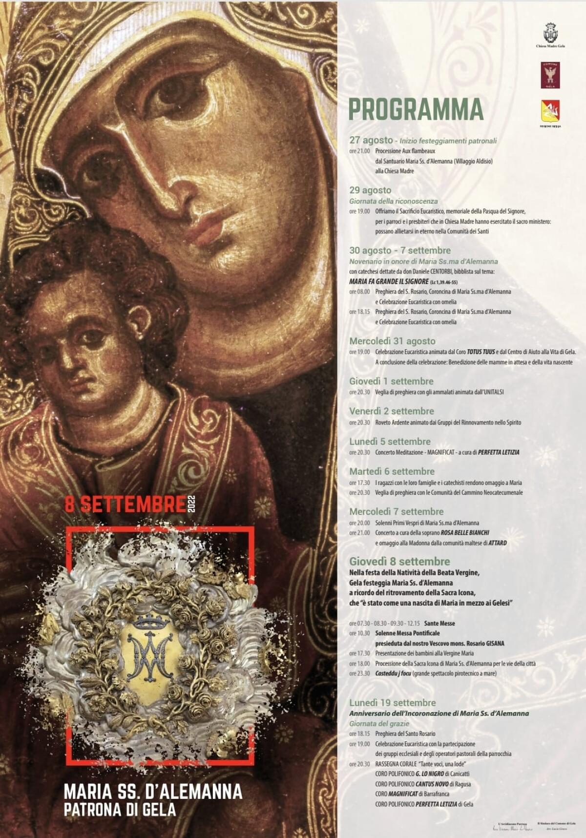 Pronto il cartellone della festa della Patrona - 