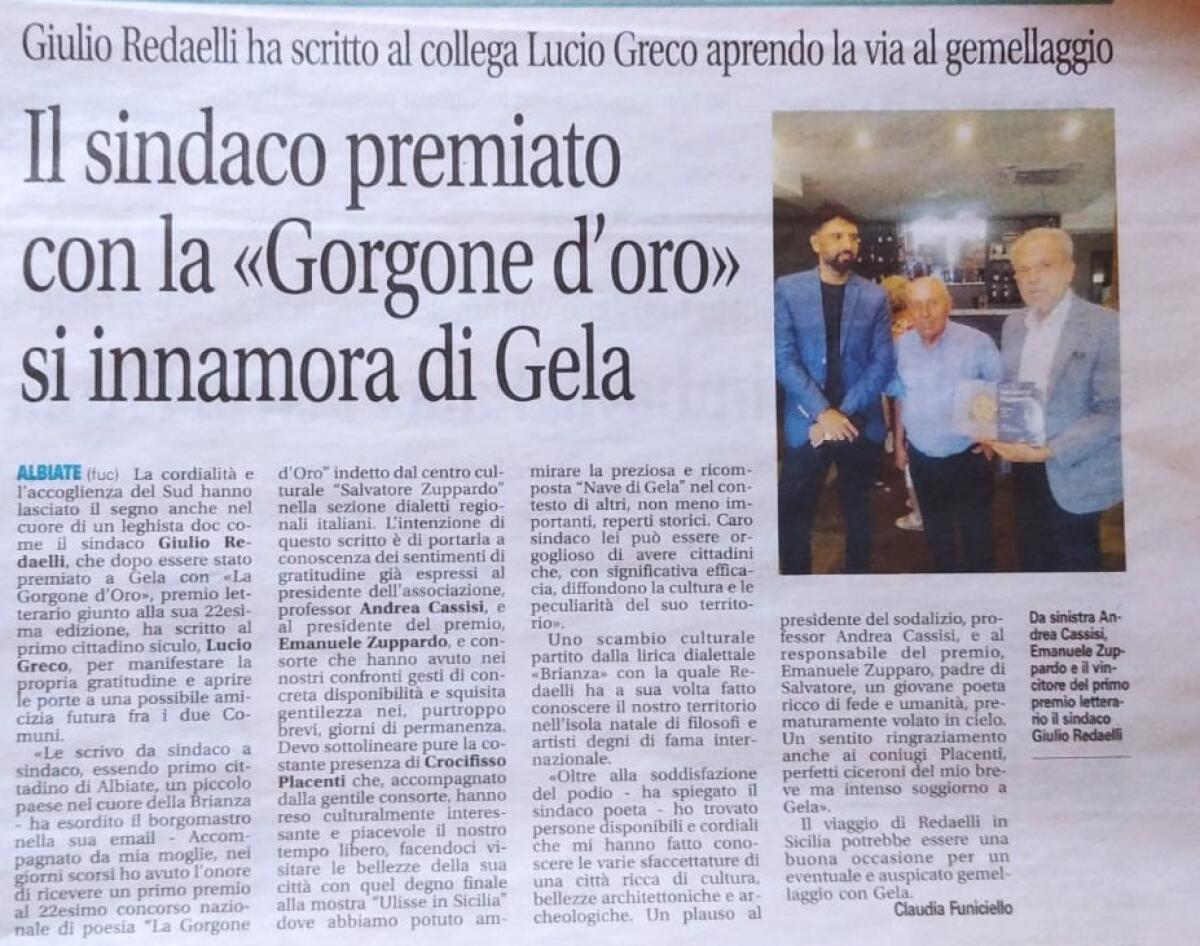 Gela e Albiate: un gemellaggio di cultura - 