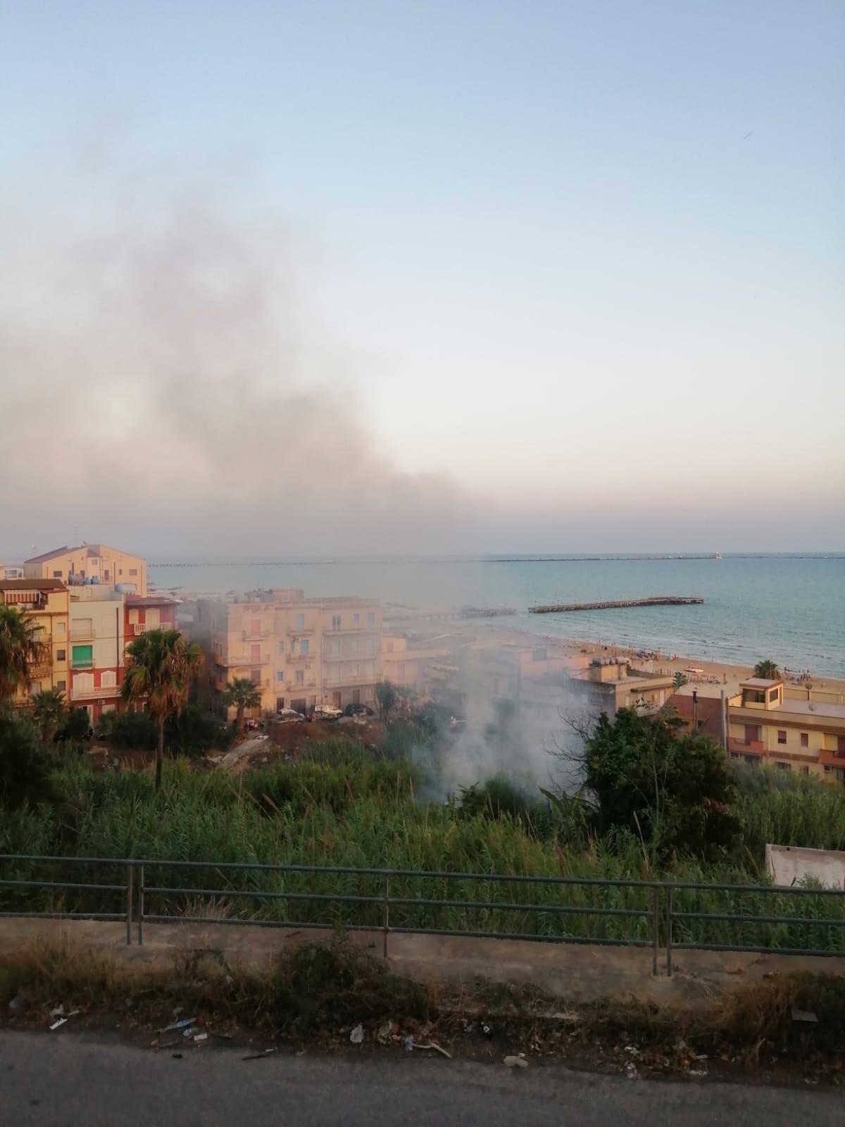 Vigili del fuoco in azione alla villa comunale - 