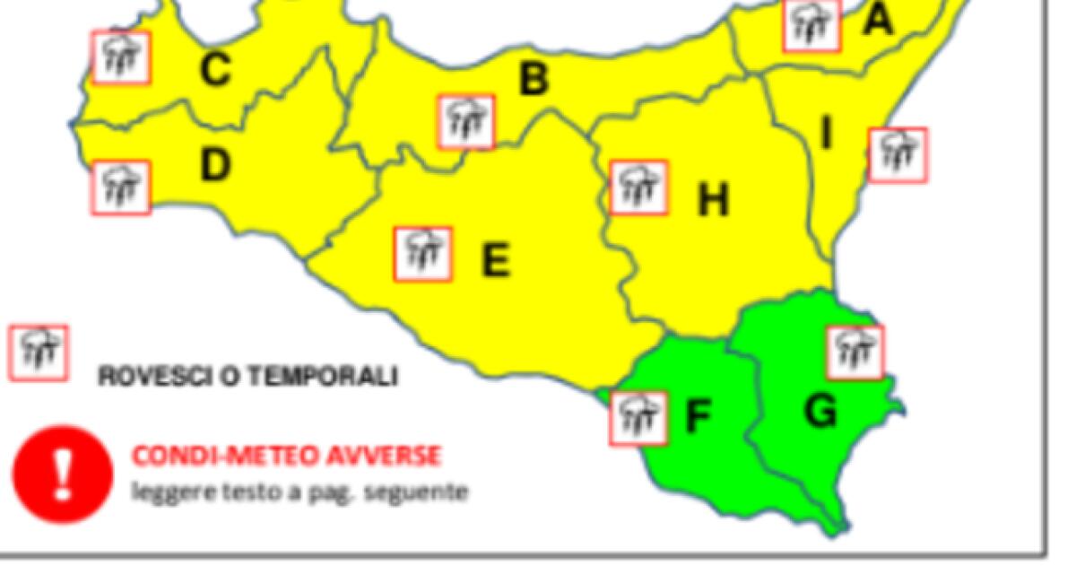 Allerta gialla in Sicilia - 