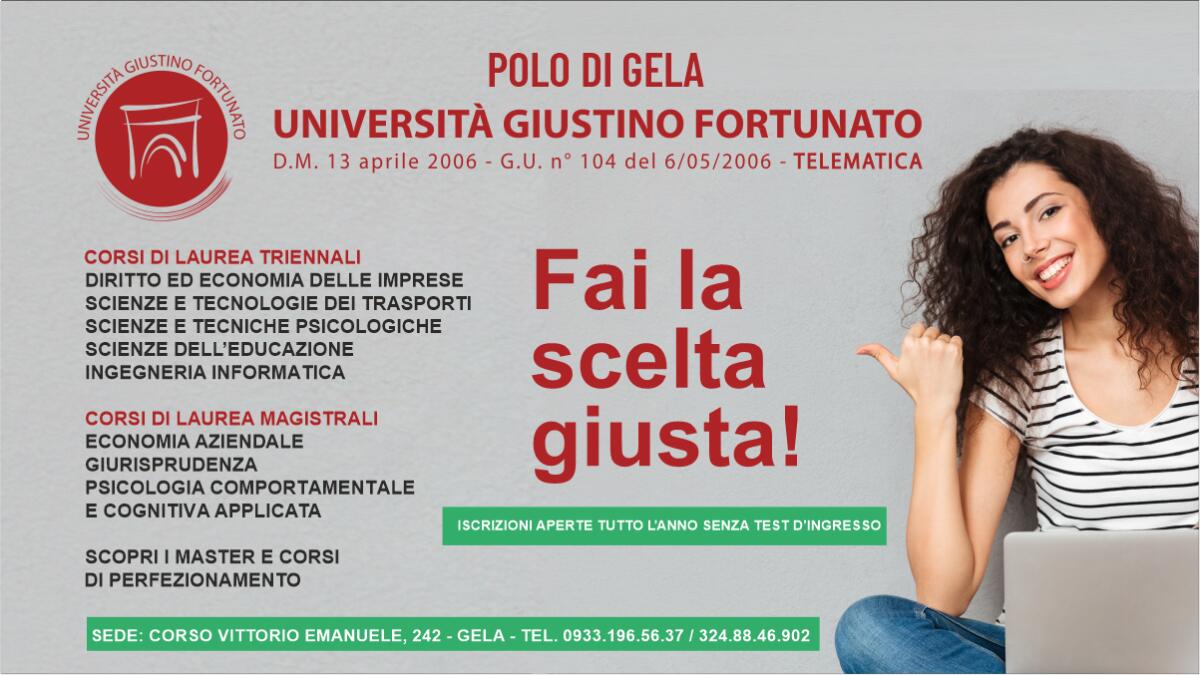 A Gela nasce l’università Giustino Fortunato -