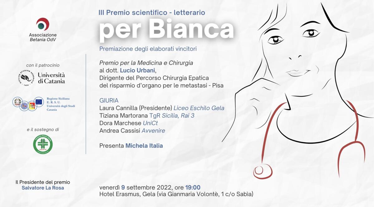 Nuovo appuntamento con il Premio &#8216;Per Bianca&#8217; - 