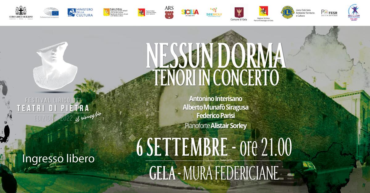 “Nessun dorma”: tenori in concerto a Gela -