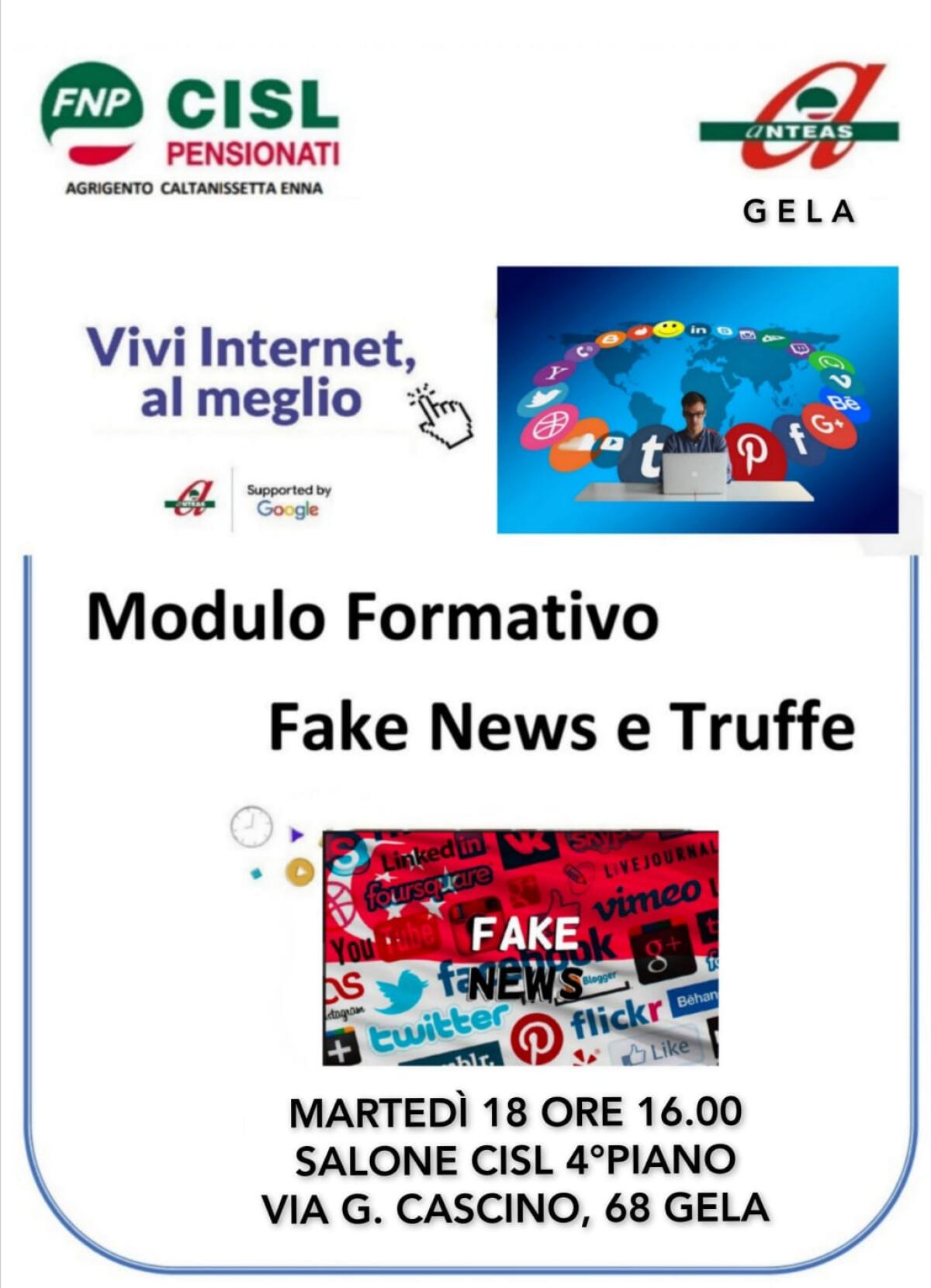L' Anteas organizza un incontro su Fake news e truffe informatiche - 