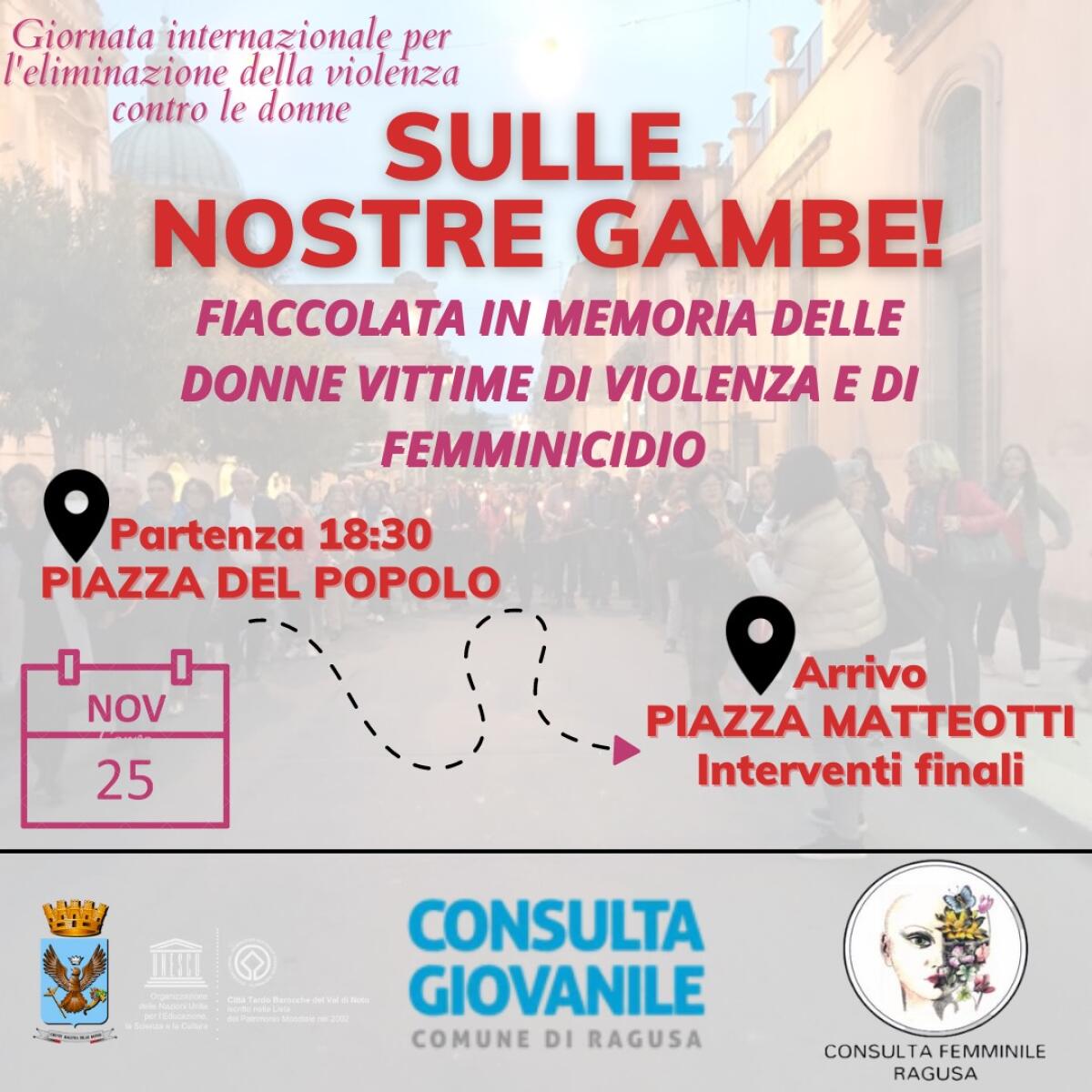 Giornata contro la violenza sulla donna: il 25 novembre a Ragusa -