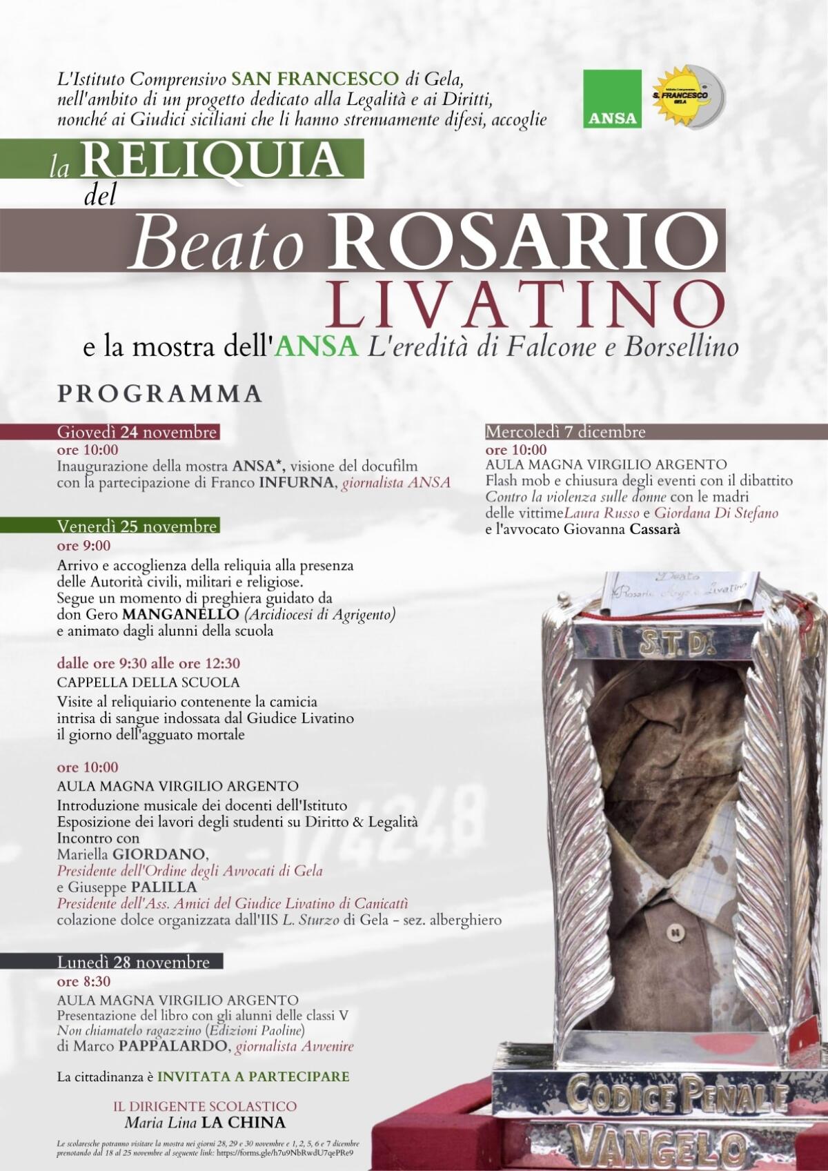 La reliquia del beato Livatino a Gela - 