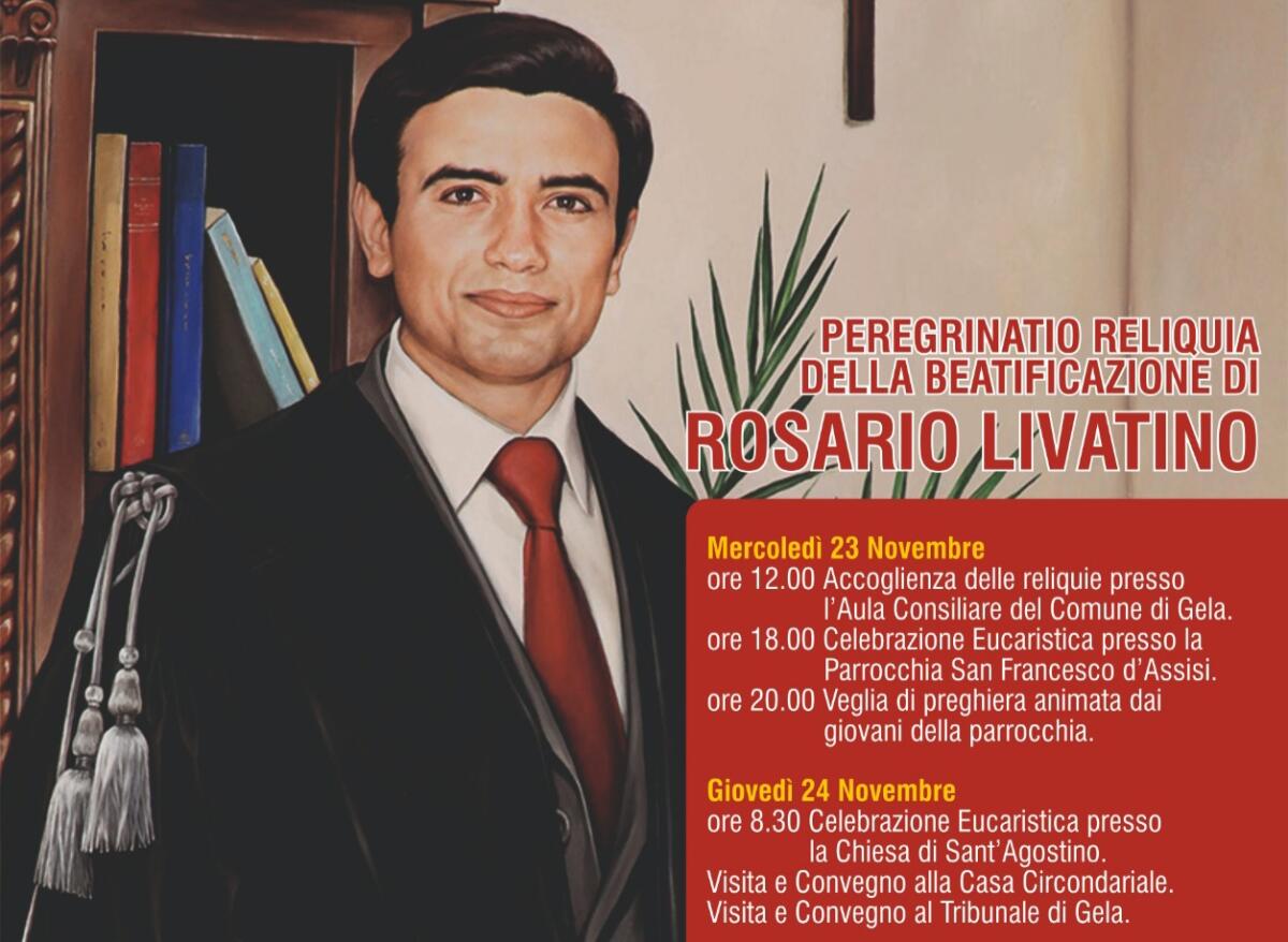 Domani la reliquia del Beato Livatino a Gela - 