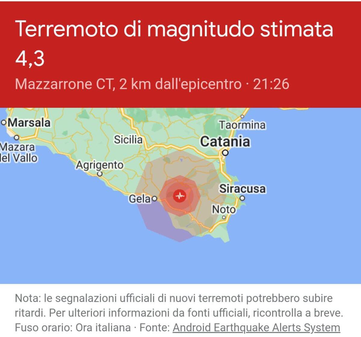 Terremoto avvertito anche in città - 