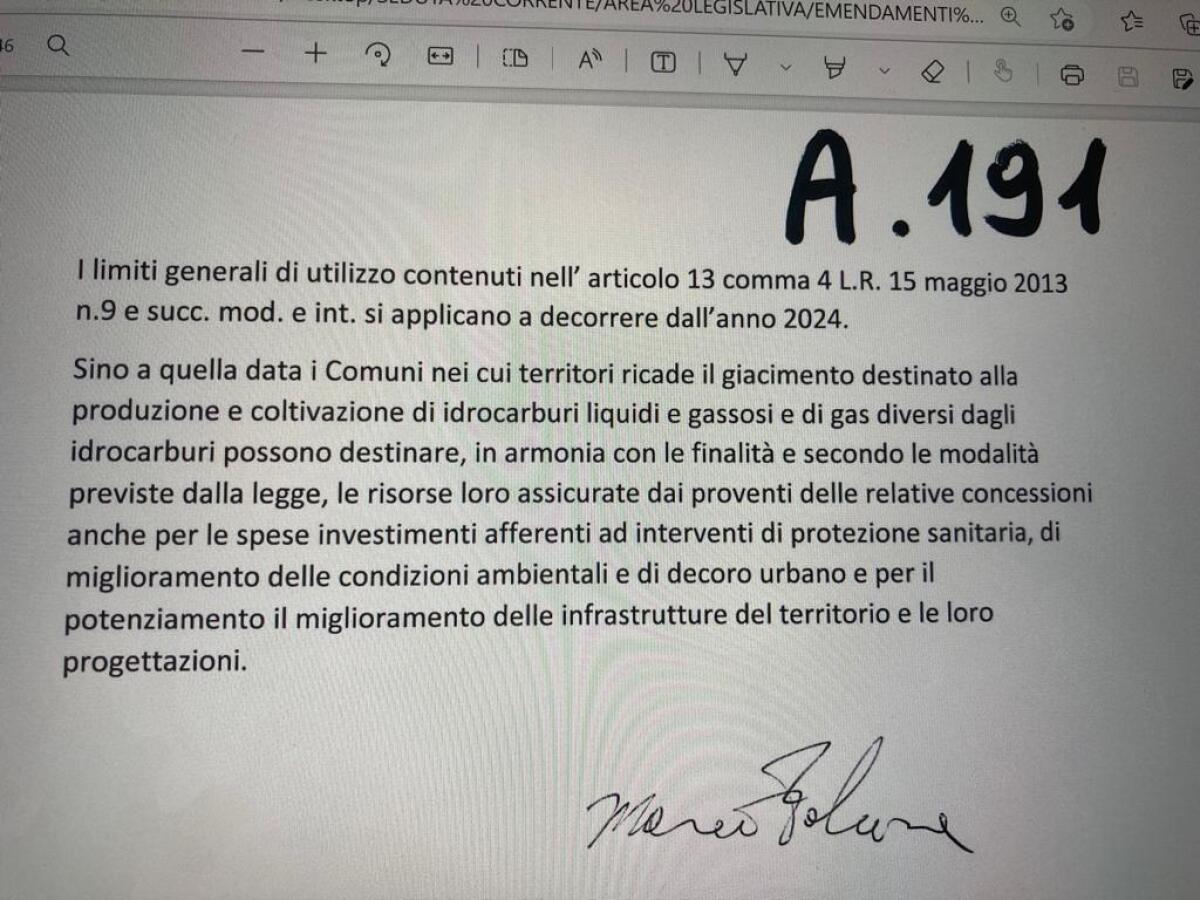 Nella notte approvata la norma sblocca royalties fino al 2024 -
