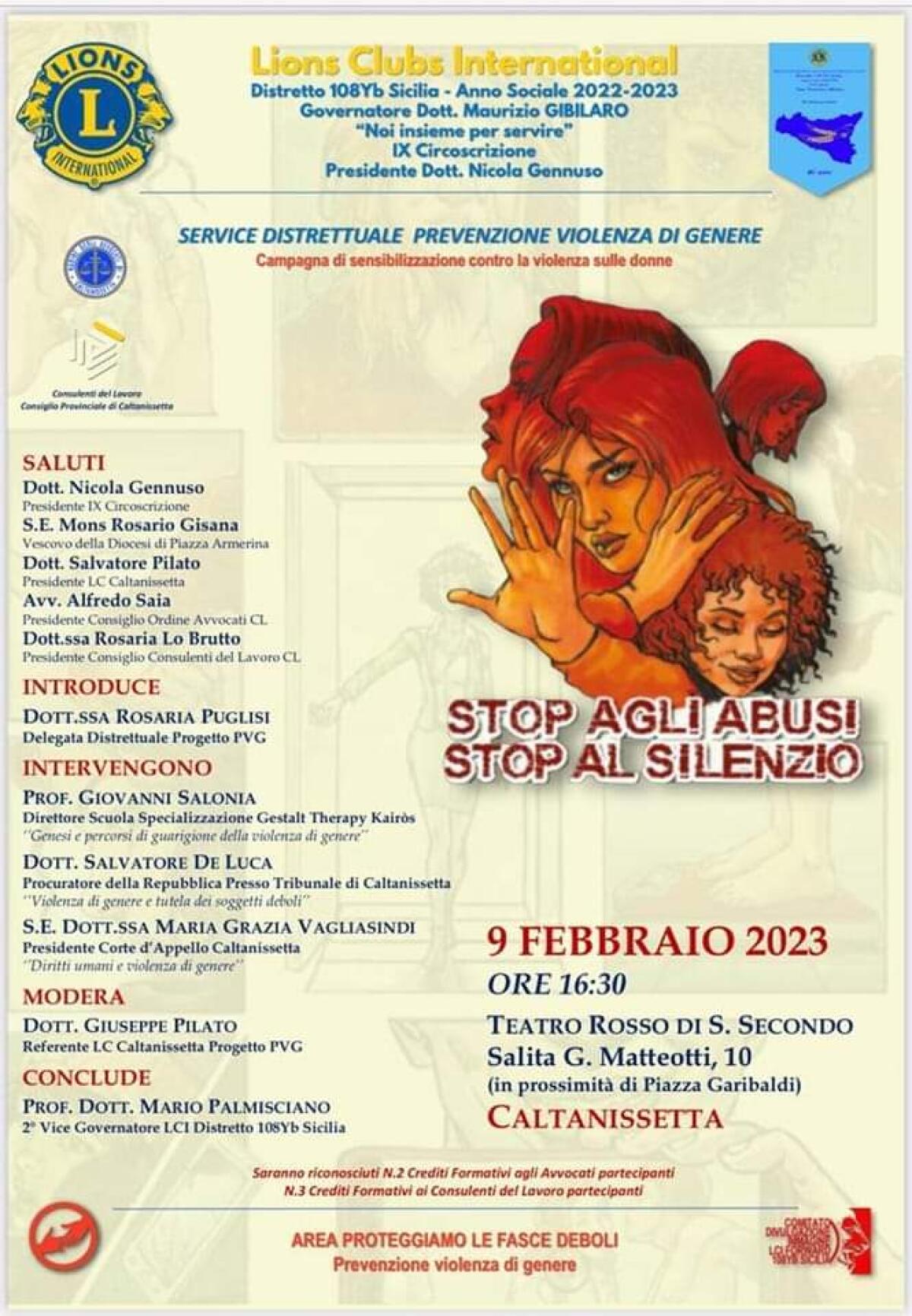 Service del Lions contro la violenza sulle donne - 