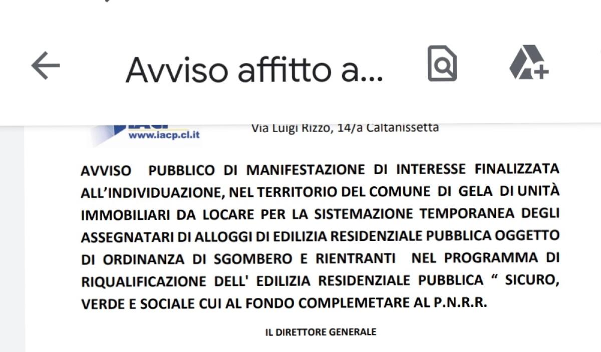 Iacp cerca 20 alloggi in affitto a Gela per 18 mesi - 