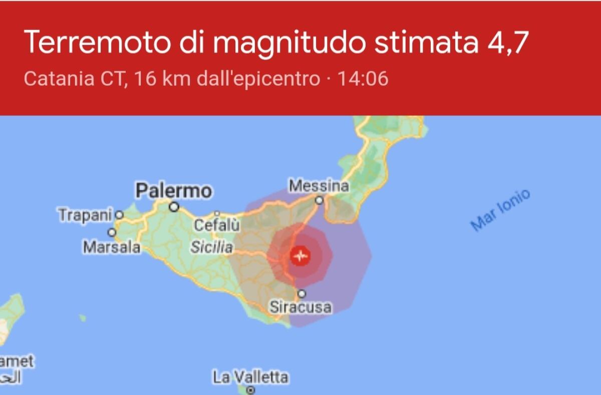 Terremoto con epicentro l’area etnea, avvertito a Gela - 