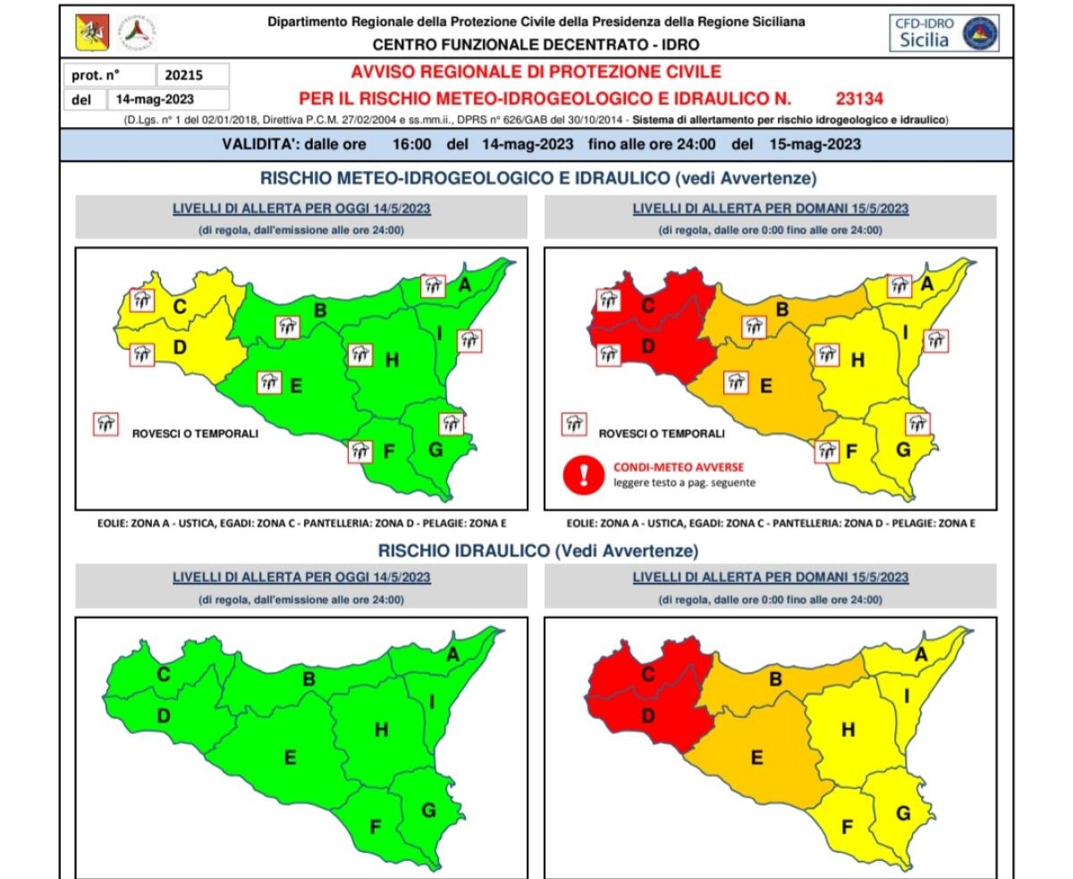 Allerta meteo arancio-giallo - 