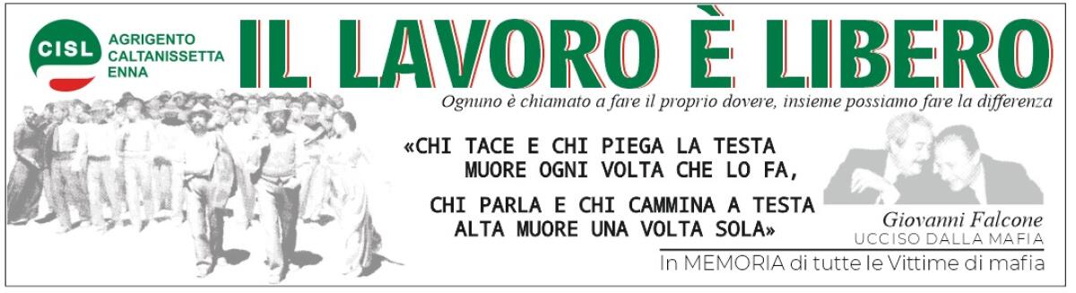 La Cisl ricorda il sacrificio di Giovanni Falcone - 