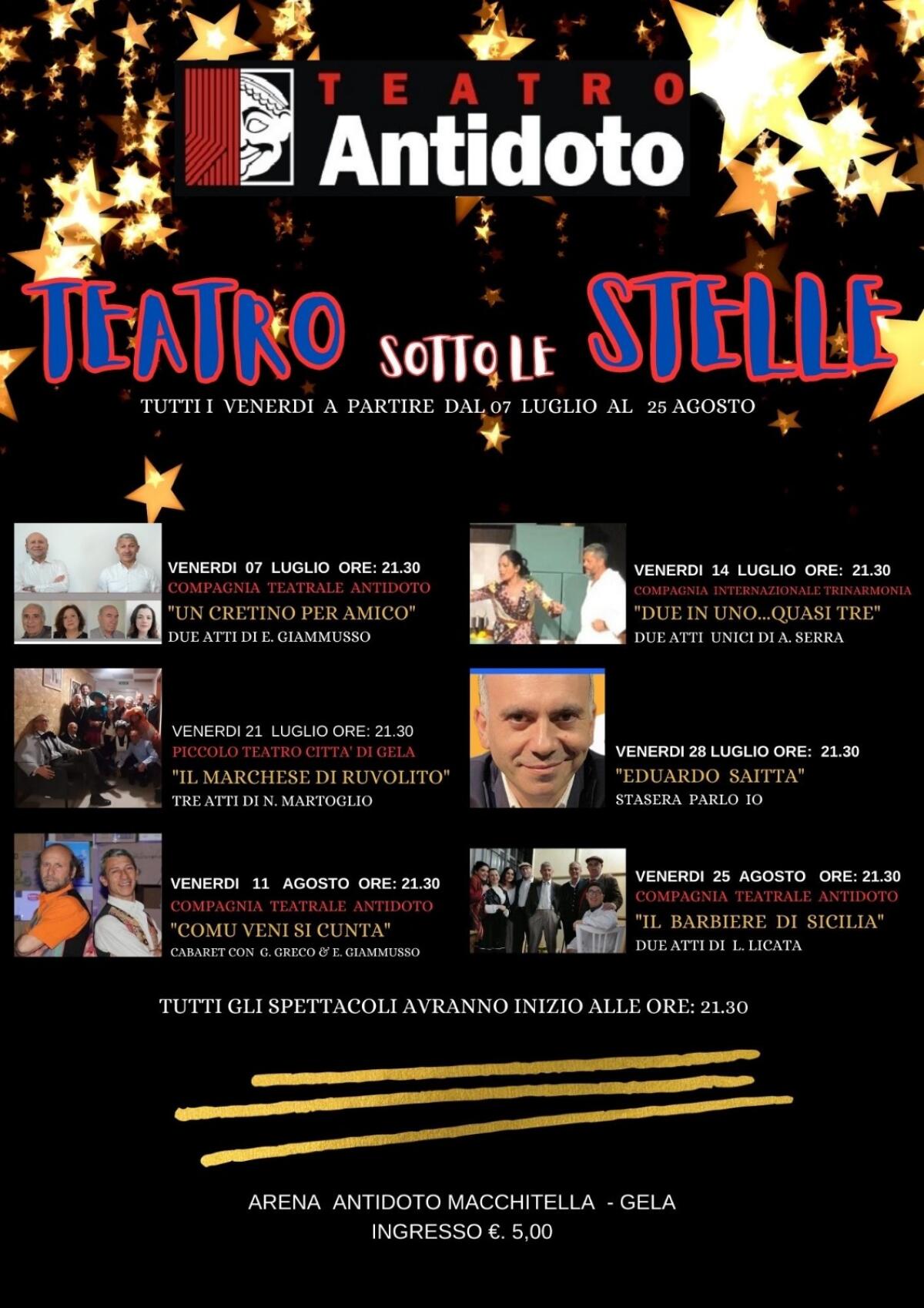 Torna la rassegna “Teatro sotto le stelle&#8221; - 