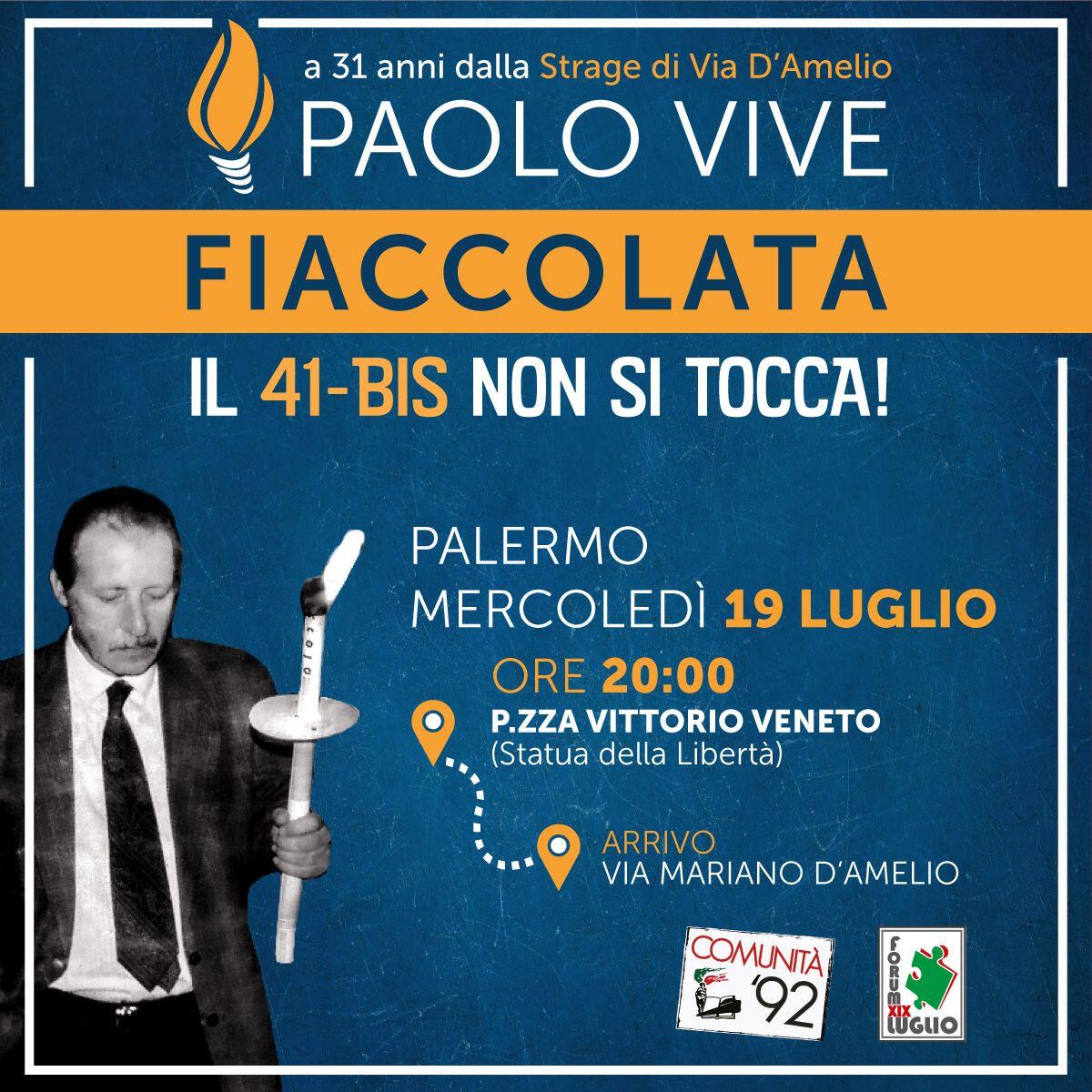 Paolo Vive: manifestazione per l’impegno del Giudice Borsellino - 