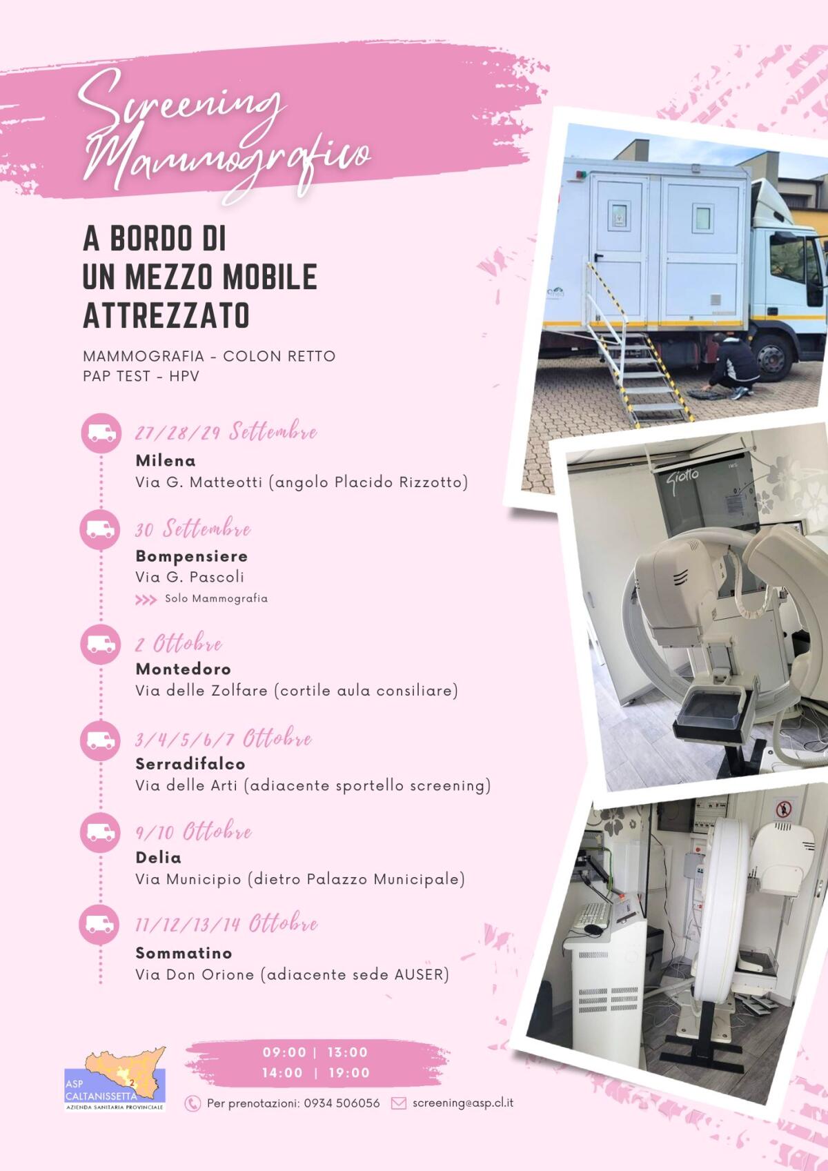 Torna la campagna di prevenzione itinerante con screening oncologici dell’ASP di Caltanissetta - 