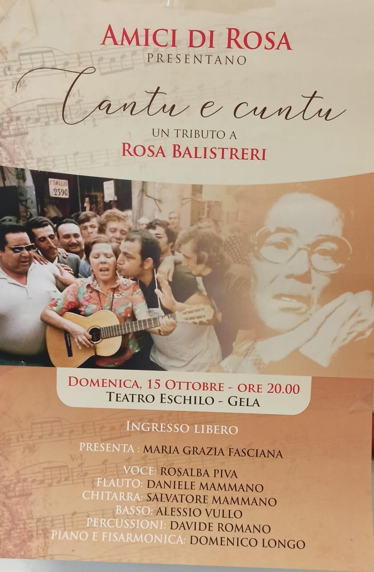 Il ricordo di Rosa Balistreri di scena al teatro Eschilo - 