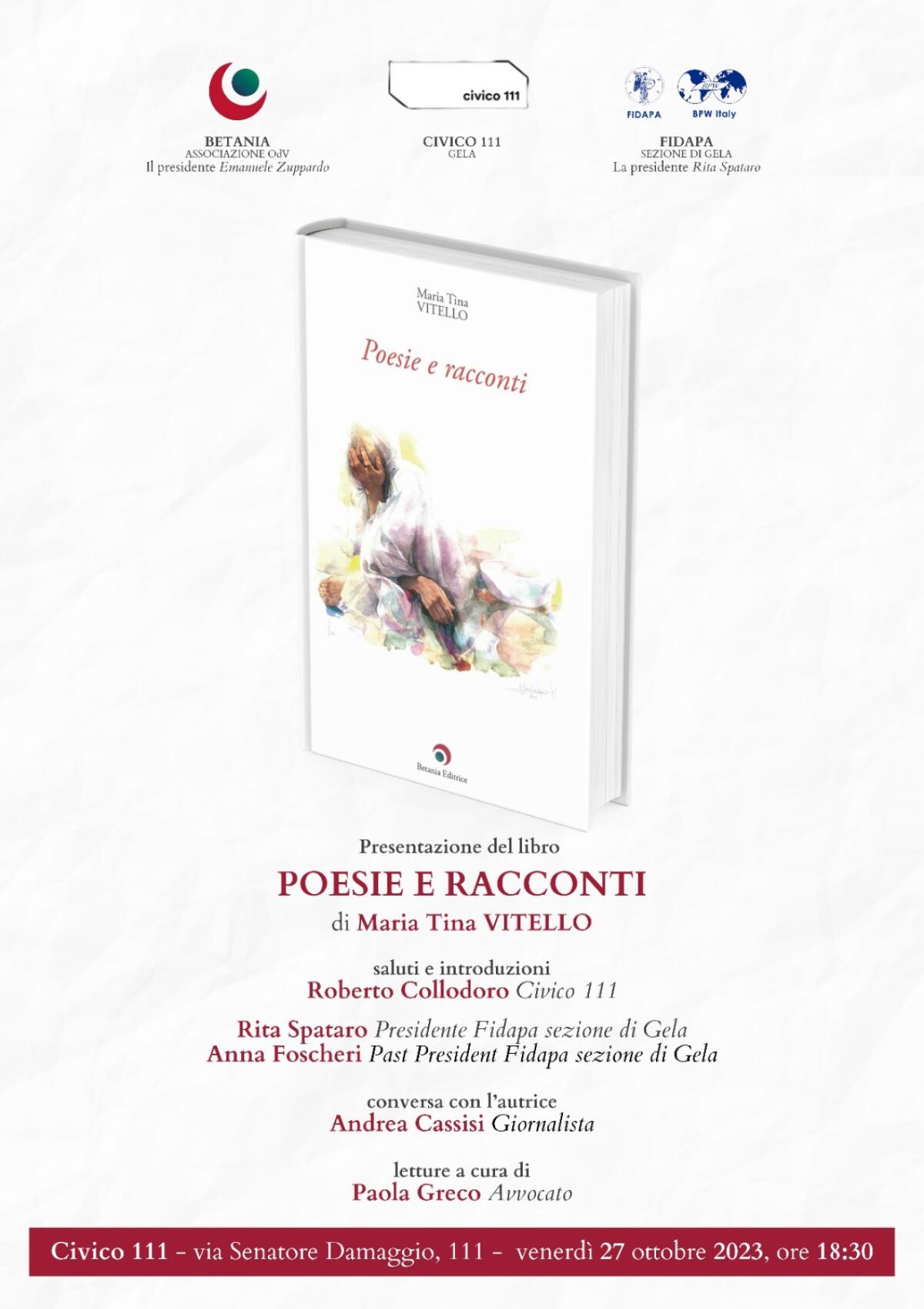 Un incontro su ”Poesie e racconti” di Maria Tina Vitello - 