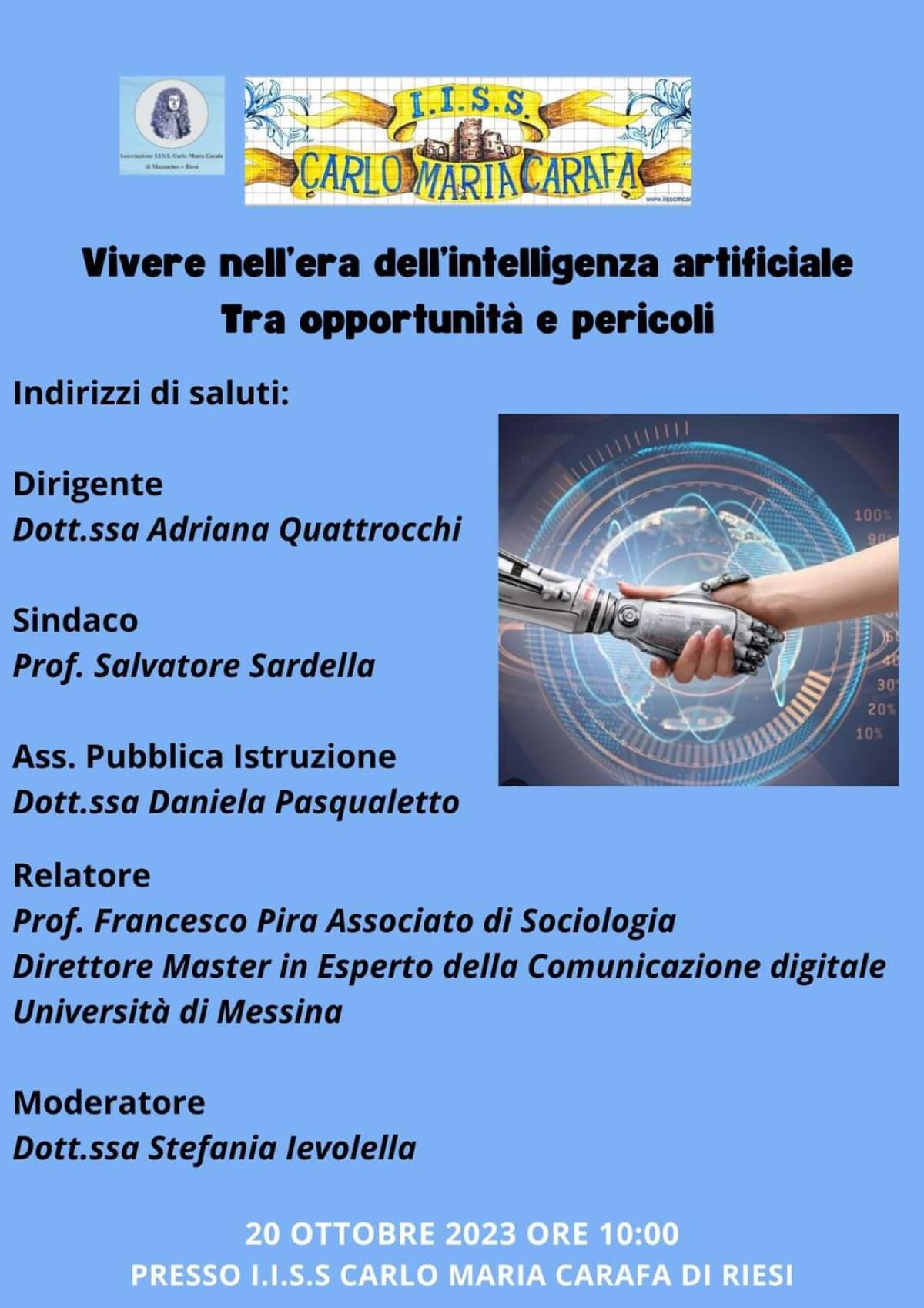Incontro al Carafa di Riesi sull’intelligenza artificiale -
