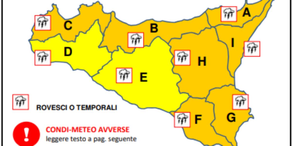 Allerta meteo in parte della Sicilia, esclusa la provincia nissena - 