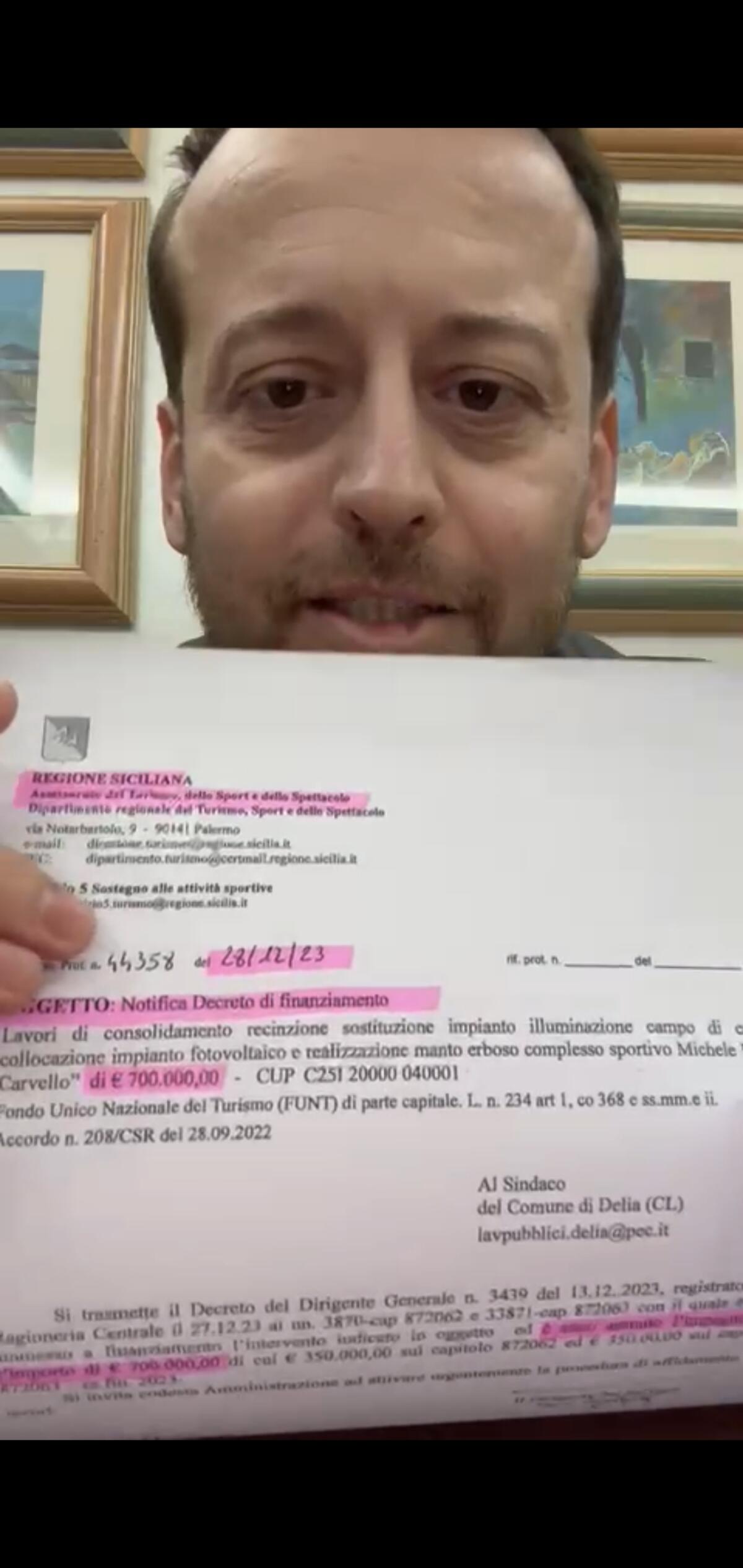 Dalla Regione al Comune di Delia arrivano 700 mila euro per lavori - 