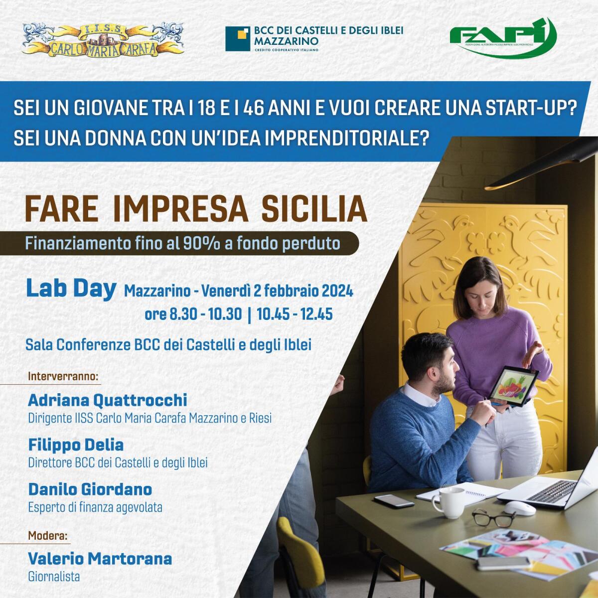 Lab Day nella sala conferenza della BCC dei Castelli e degli Iblei - 