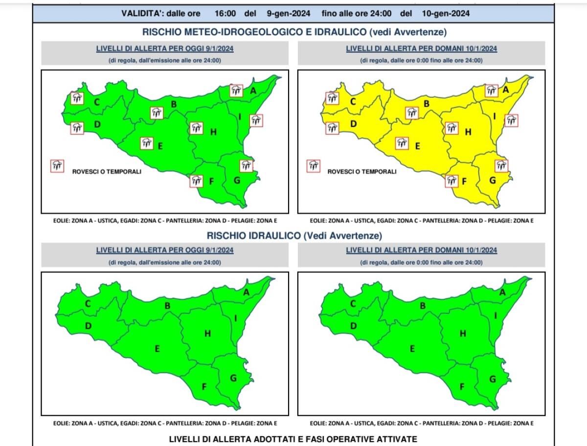 Domani di nuovo piogge in Sicilia ed a Gela - 