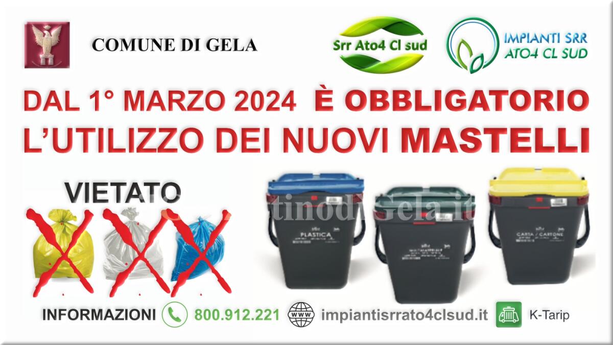 Raccolta differenziata: dal 1&#8242; marzo è obbligatorio l&#8217;uso dei nuovi mastelli - 