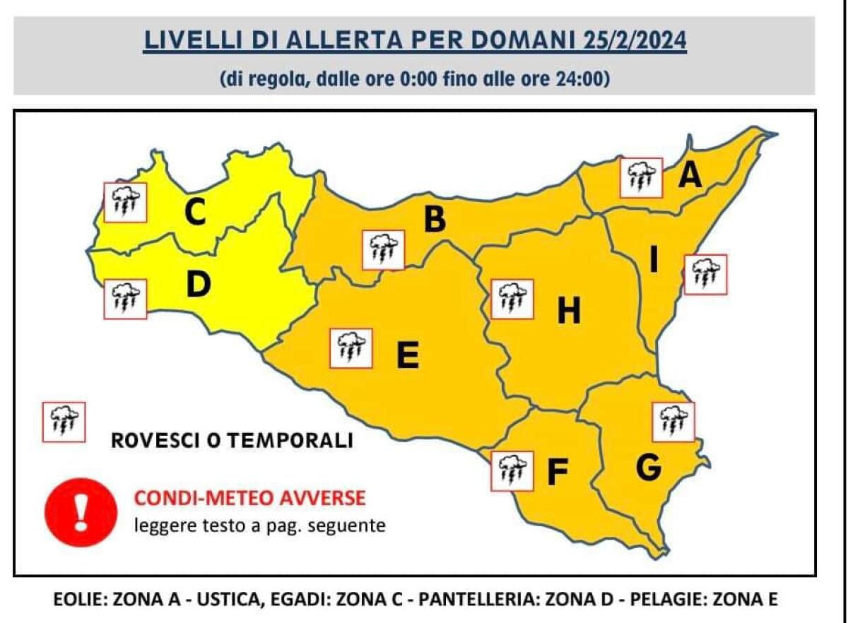 Domani allerta gialla a Gela -