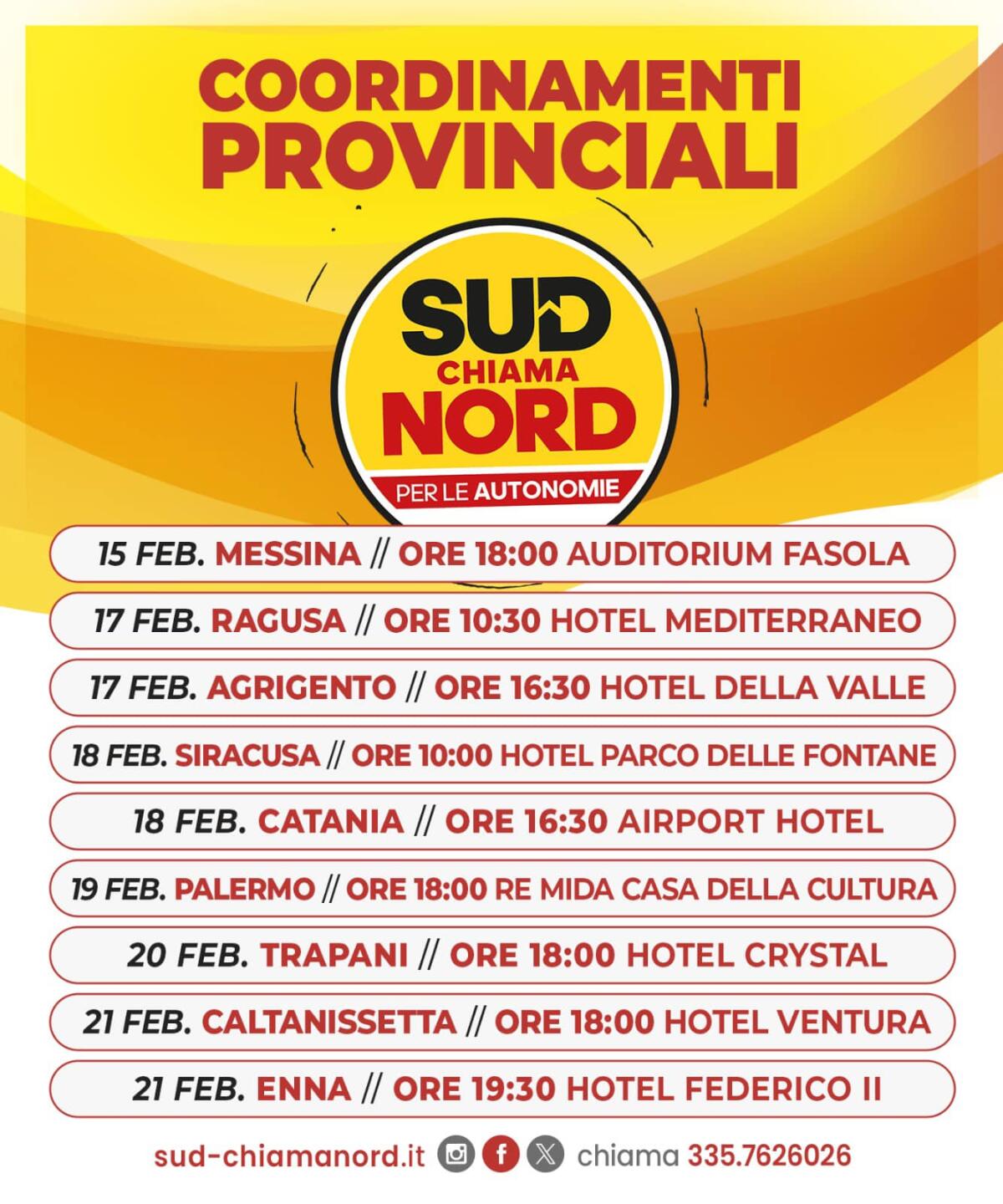 Assemblee Provinciali di Sud Chiama Nord: Costituzione dei Coordinamenti Provinciali - 