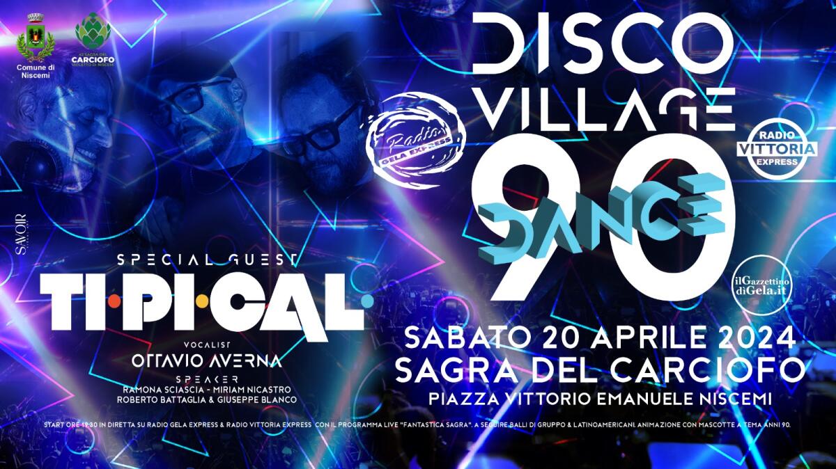 Disco Village 90 Dance in tour. Prima tappa domani a Niscemi -