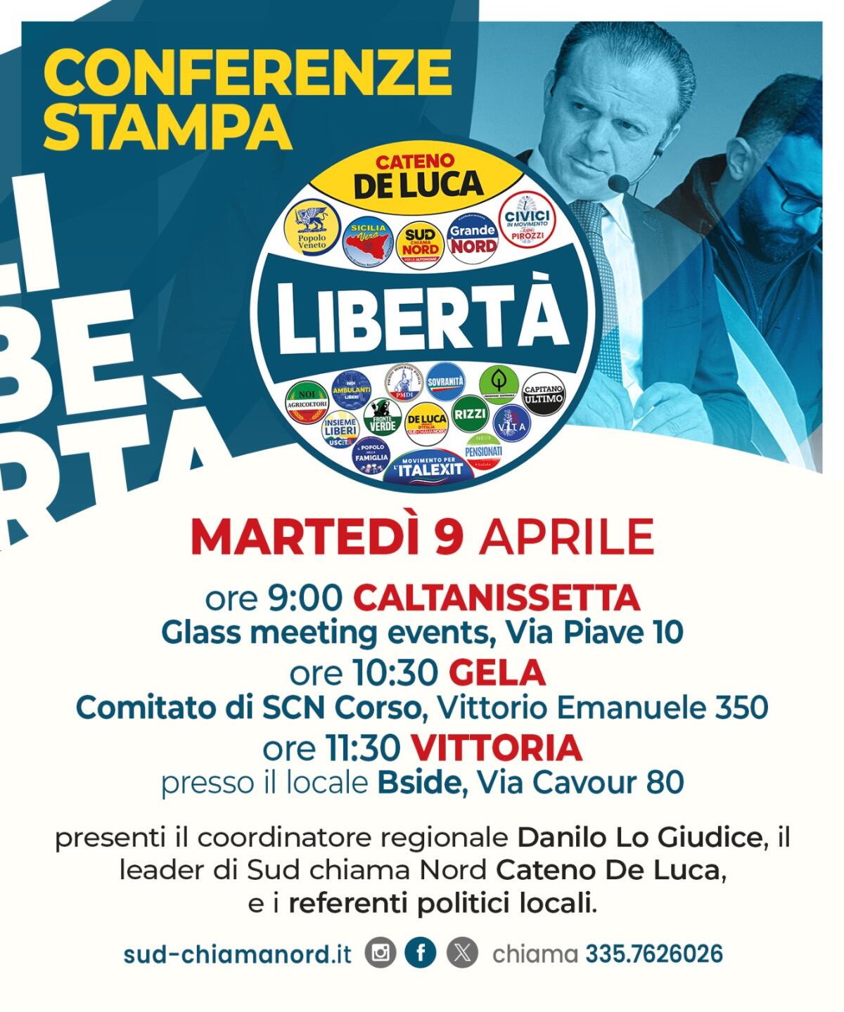 Sud chiama Nord fa tappa elettorale a Caltanissetta,Gela e Vittoria - 