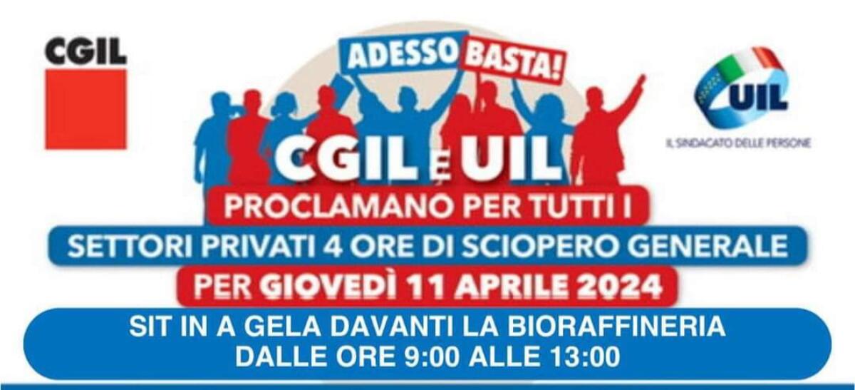 Sit in di 4 ore di Cgil e Uil giovedi davanti alla bioraffineria - 