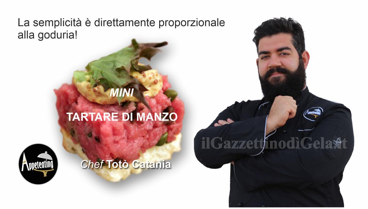 Lo chef Totò Catania propone: Mini burger di tartare di manzo tartufata, senape e miele -